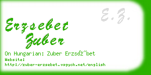 erzsebet zuber business card